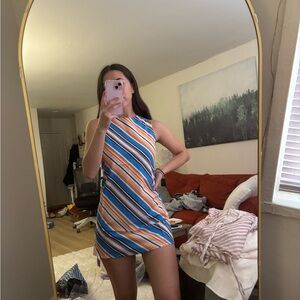 Striped Sleeveless Mini Dress